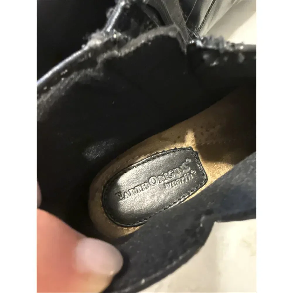 Earth Origins Black Comfort Booties Womens 8 Side Zip Cushioned